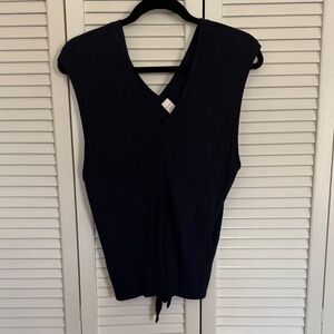 Athleta Navy Sleeveless V-Neck Top
